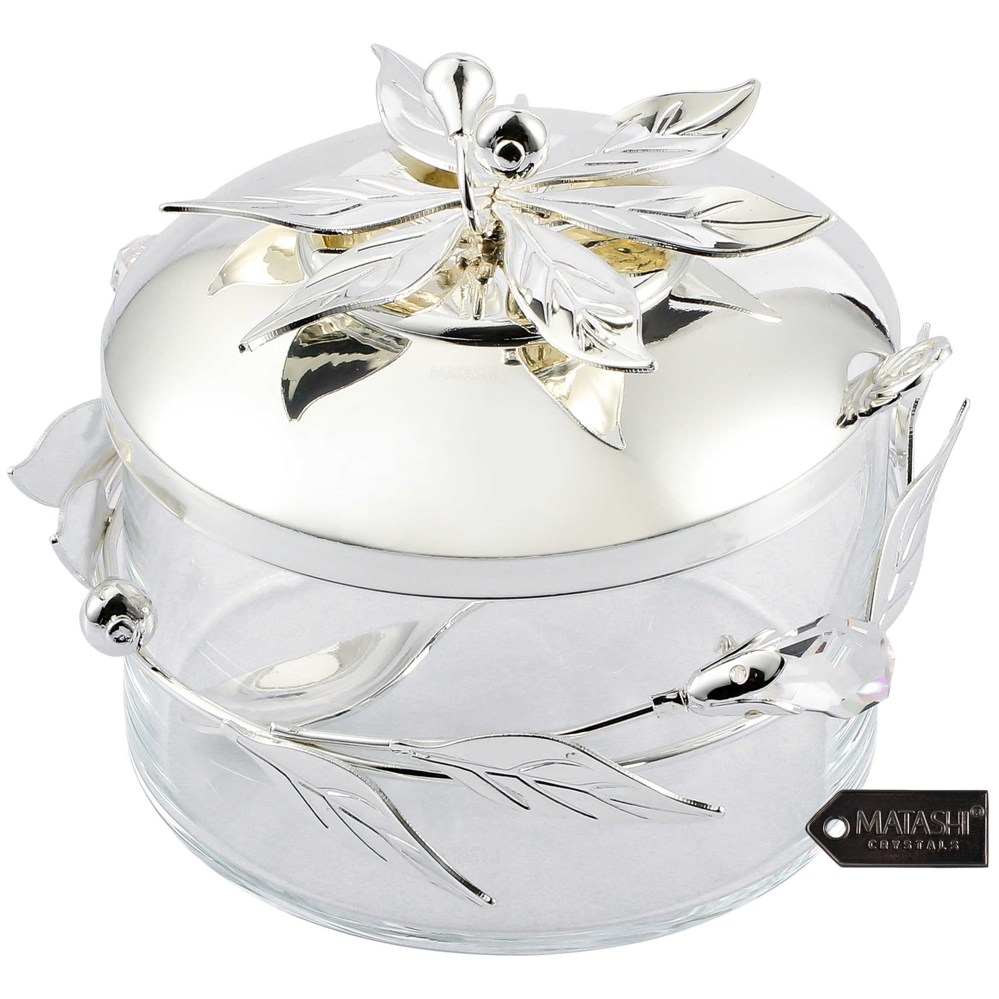 Silver Plated Flower And Vine Designed Decorative Dish With Spoon -Perfect For Rosh Hashanah