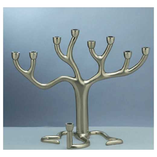 Silver Plated Tree Of Life Menorah -Perfect For Hanukkah