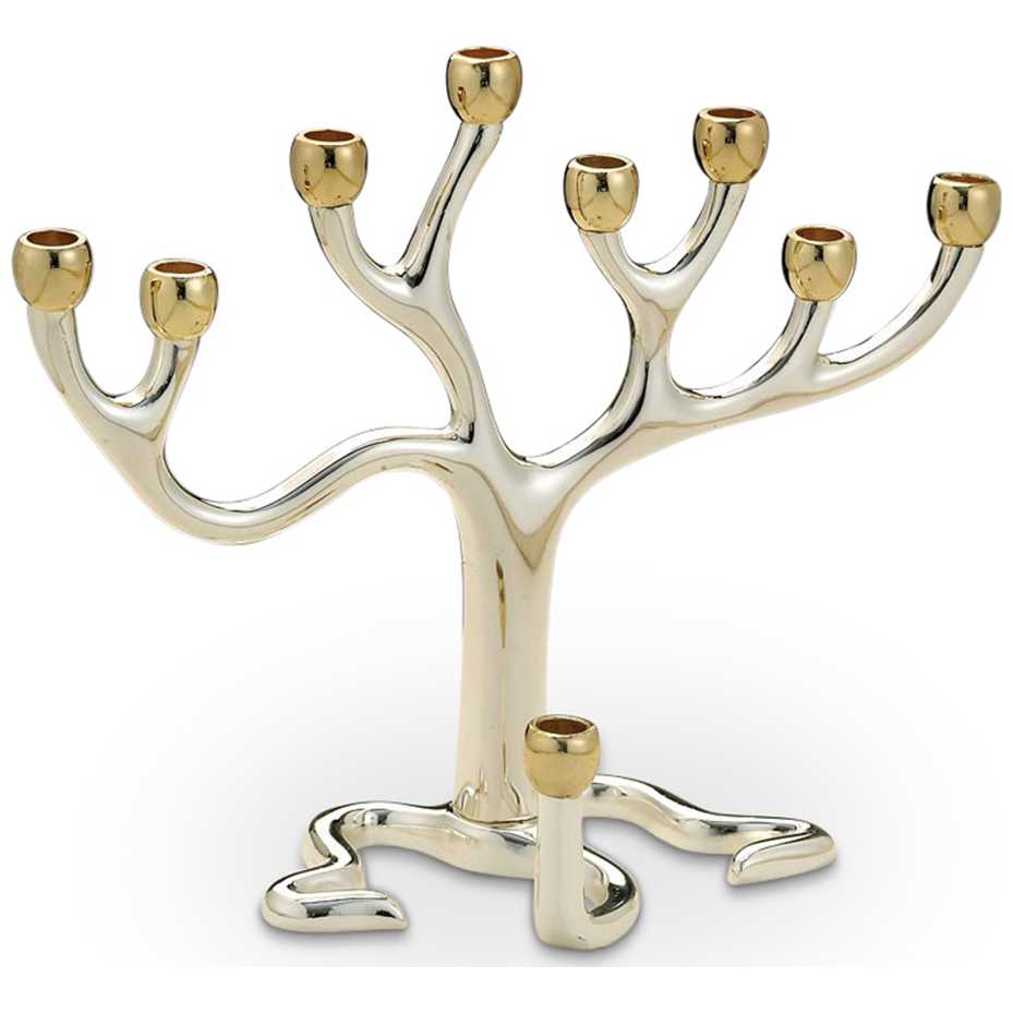 Silver Plated Tree Of Life Menorah -Perfect For Hanukkah