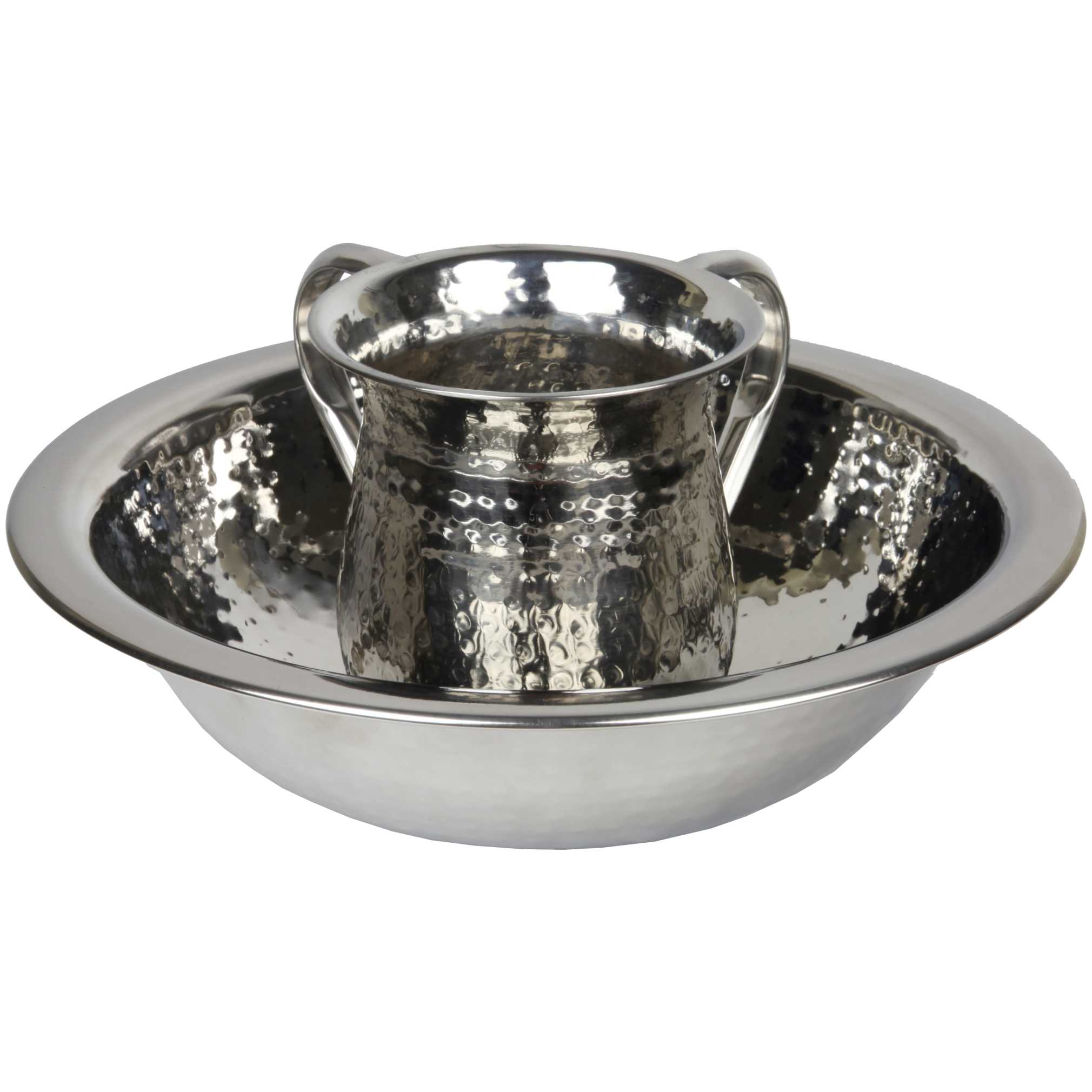 Silver Washing Cup Set - Hammered
