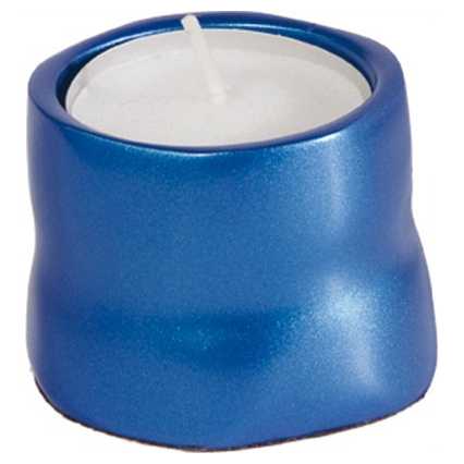 Blue Aluminum Single Tea Light Holder  By Yair Emanuel -Perfect For Shabbat