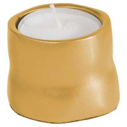Gold Aluminum Single Tea Light Holder  By Yair Emanuel -Perfect For Shabbat