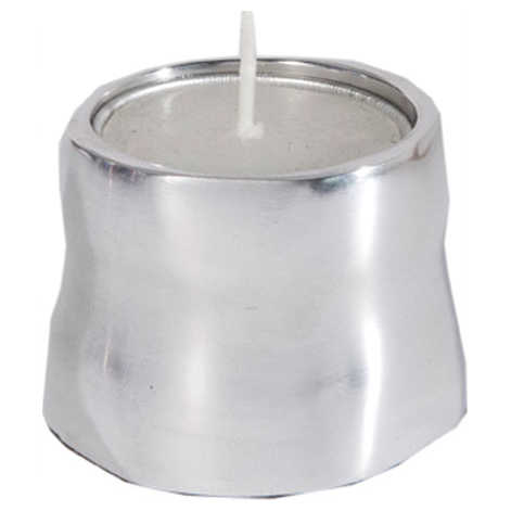Shiny Aluminium Single Tea Light Holder  By Yair Emanuel -Perfect For Shabbat