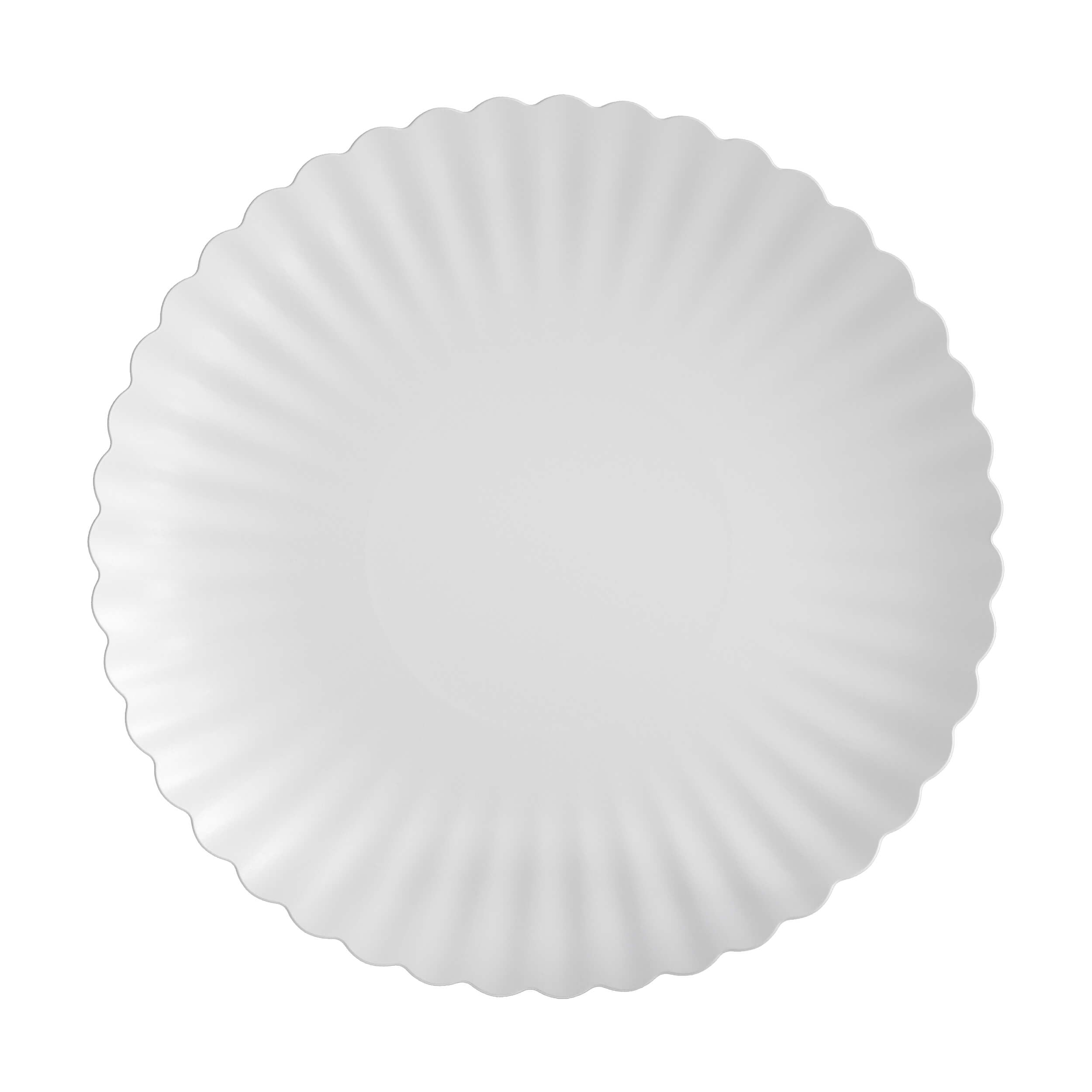 10.5 In. Scalloped Snow Paper Plates | 40 Count
