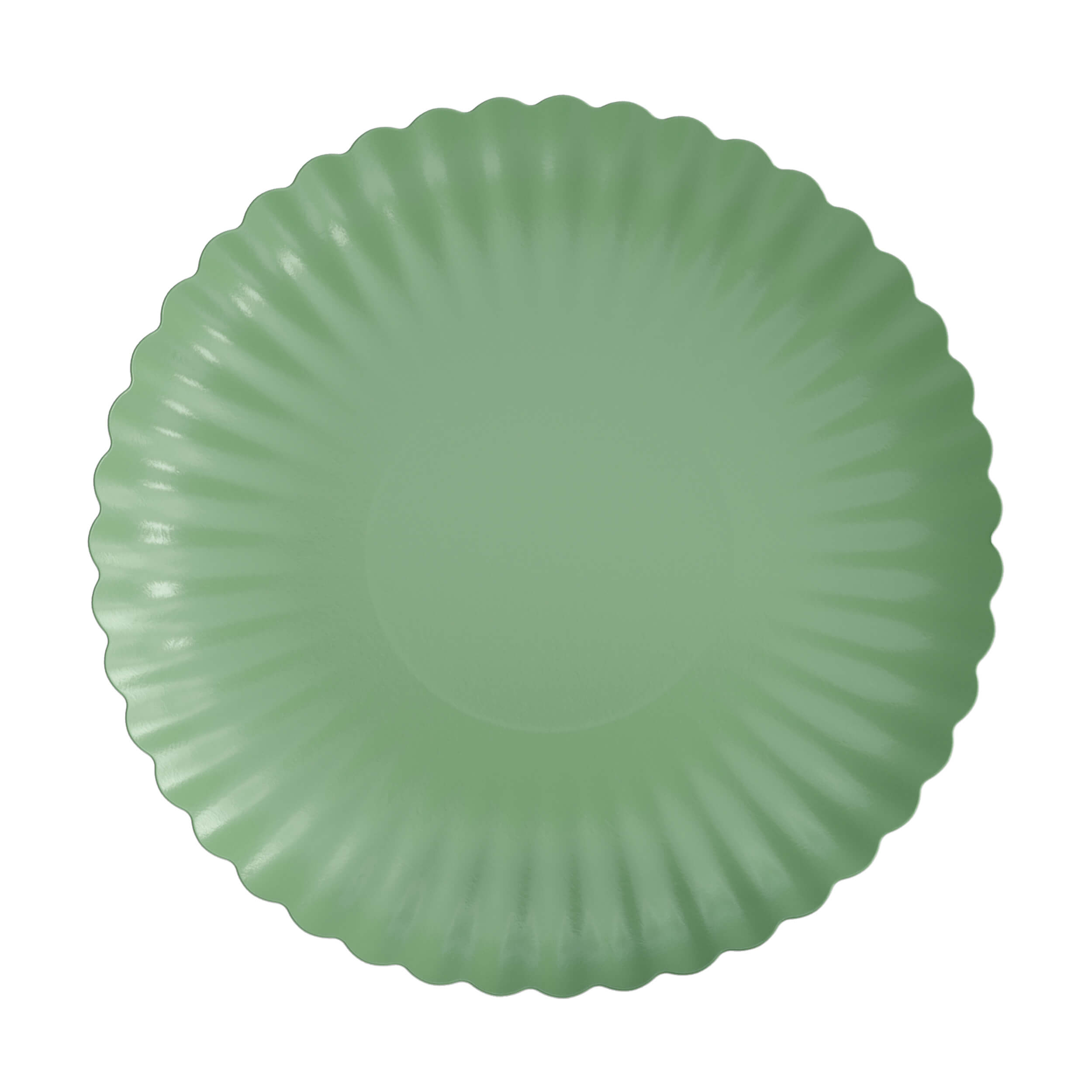 10.5 In. Scalloped Matcha Paper Plates | 40 Count