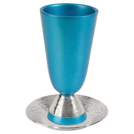Sleek Turquoise Kiddush Cup