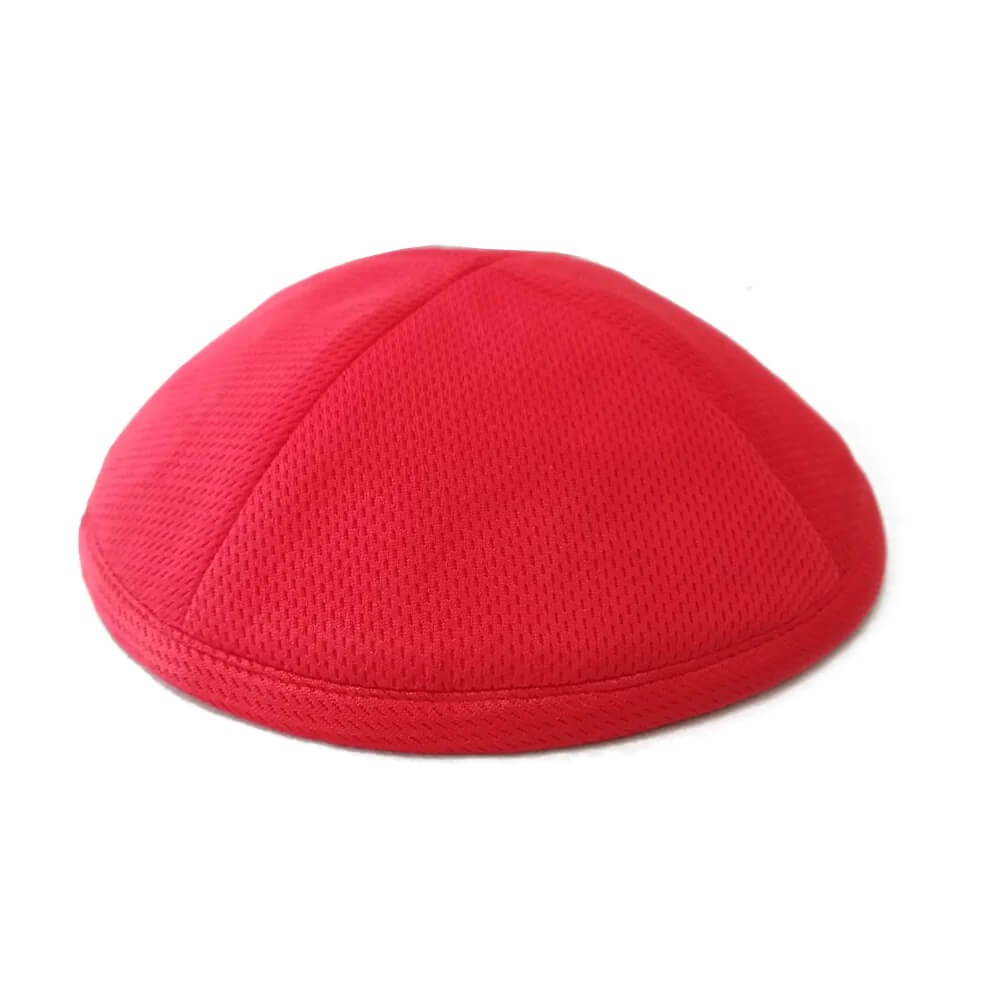 Red Mesh Kippah 