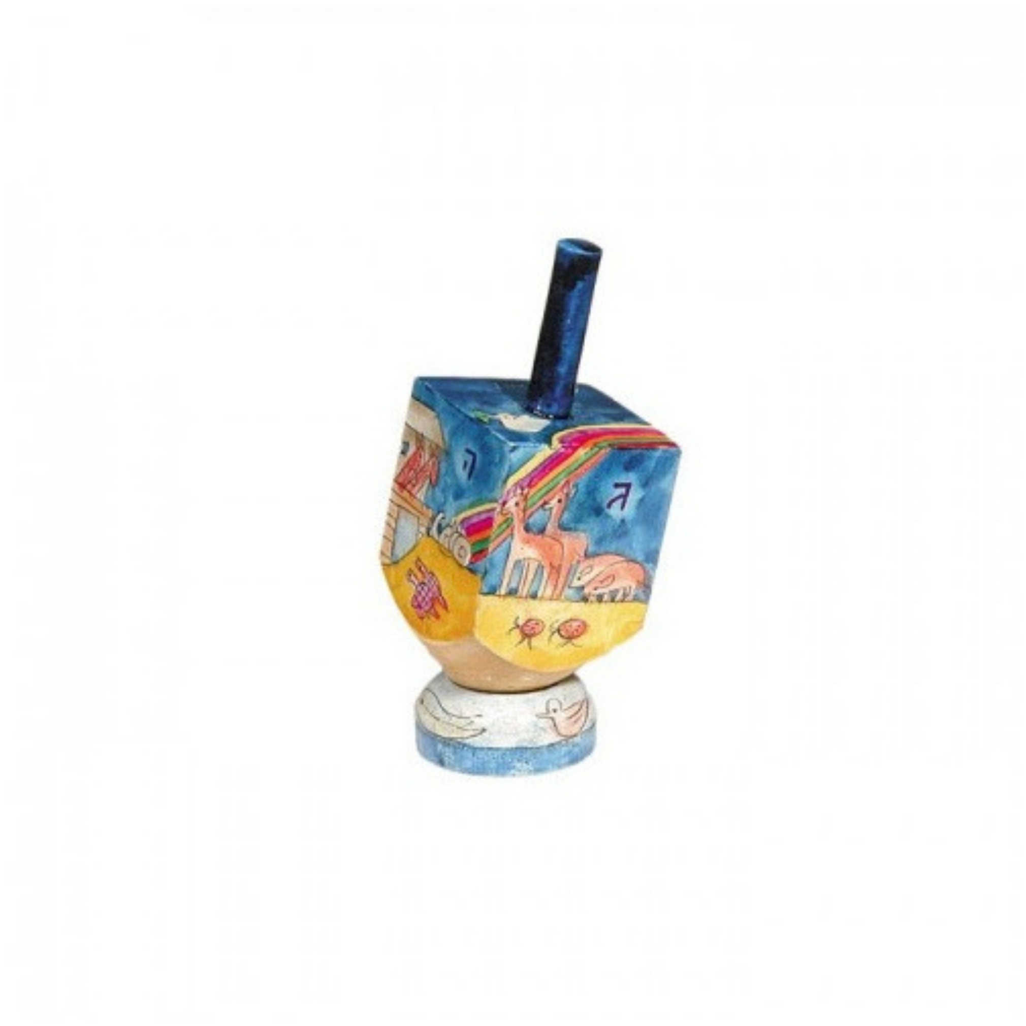 Small Noah's Ark Dreidel By Yair Emanuel -Perfect For Hanukkah