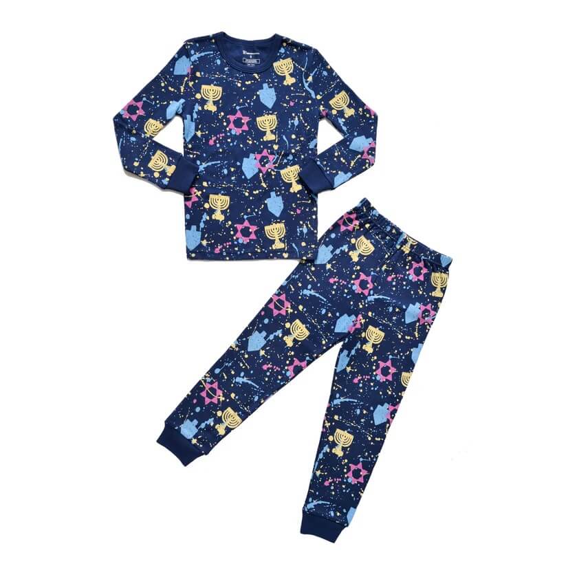 Splatter Paint Hanukkah Pajamas