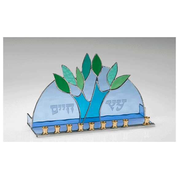 Stained Glass Tree Of Life Menorah -Perfect For Hanukkah