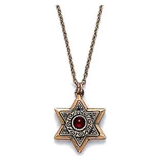 Star Of David Necklace With Garnet