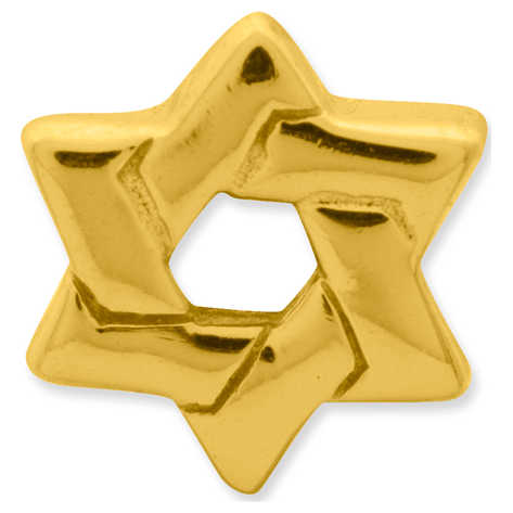 Sterling Silver Gold-Plated Star Of David Bead