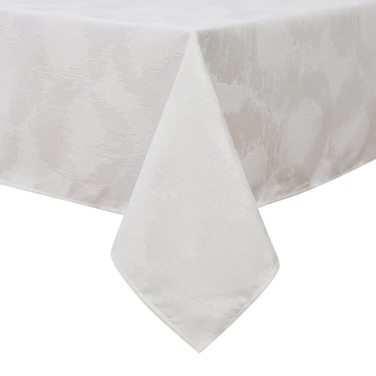 Chenille Circle-White Jacquard Tablecloth