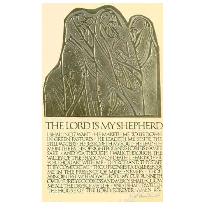 The Lord Is My Shepherd Embossed Print