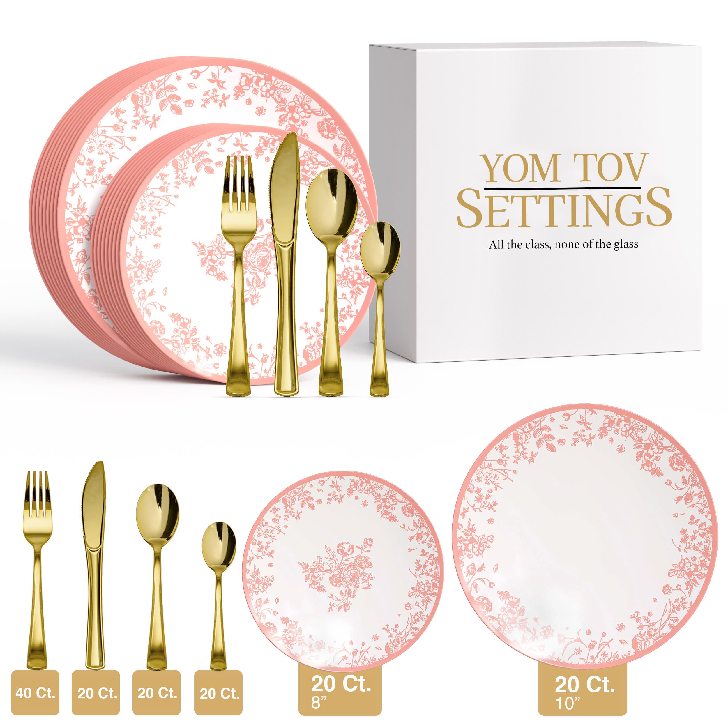 140 Piece Toile Combo Set | Serves 20 Guests