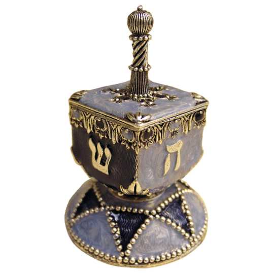 Traditional Blue On Blue Dreidel -Perfect For Hanukkah