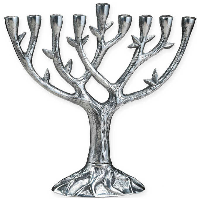 Tree of Life Aluminum Menorah