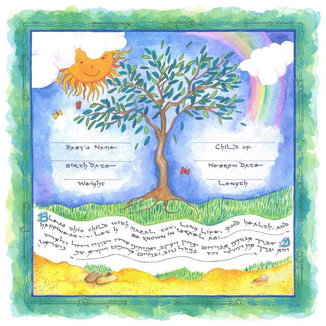 Tree Of Life Baby Naming Certificate