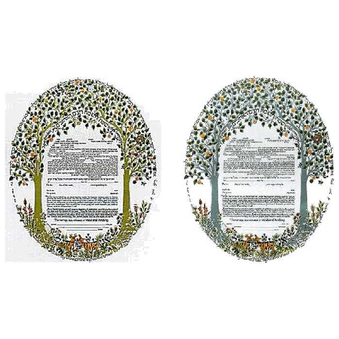 Trees Of The Forest Ketubah - Gold