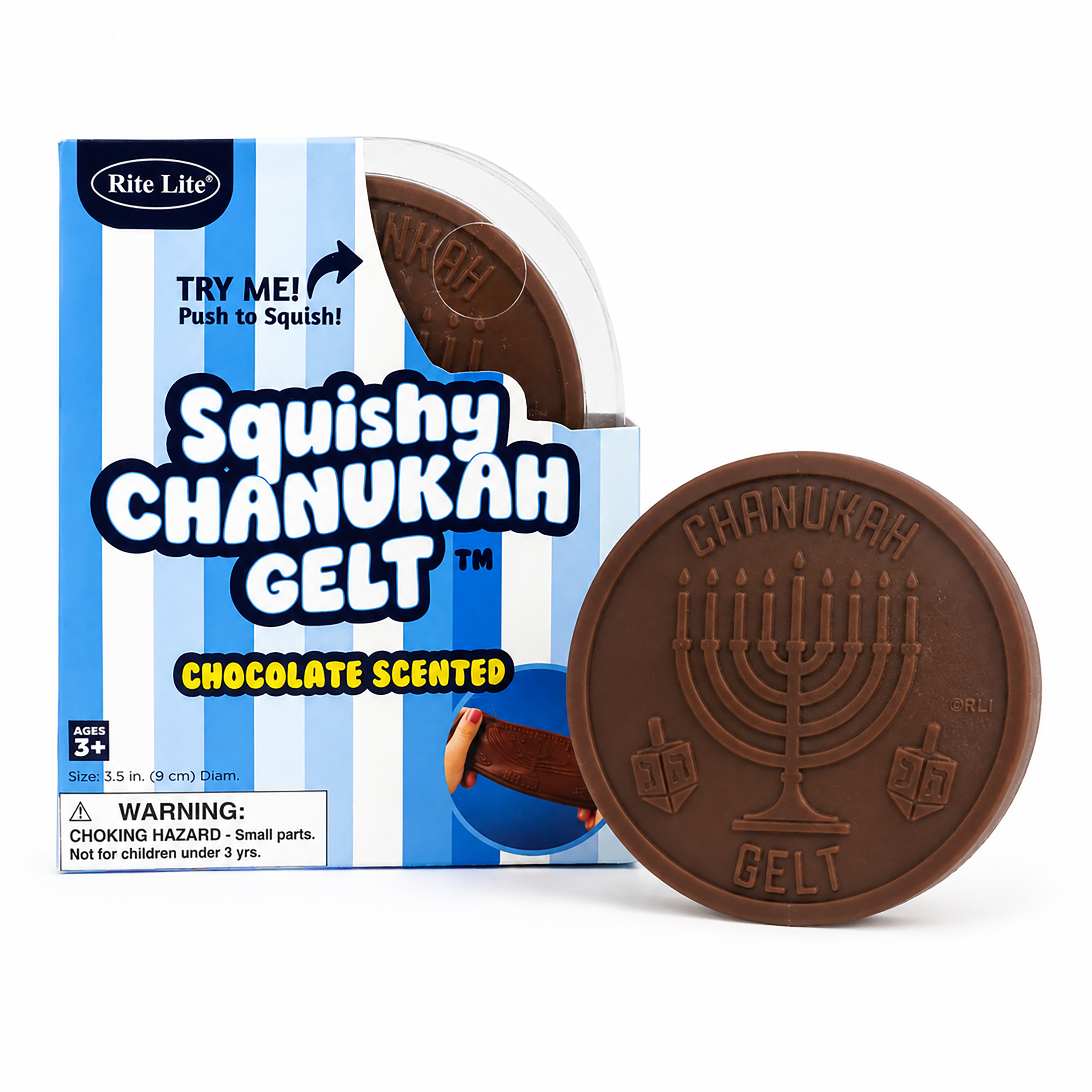 SQUISHY CHANUKAH GELT™, TPR, 3.5", COLOR BOX