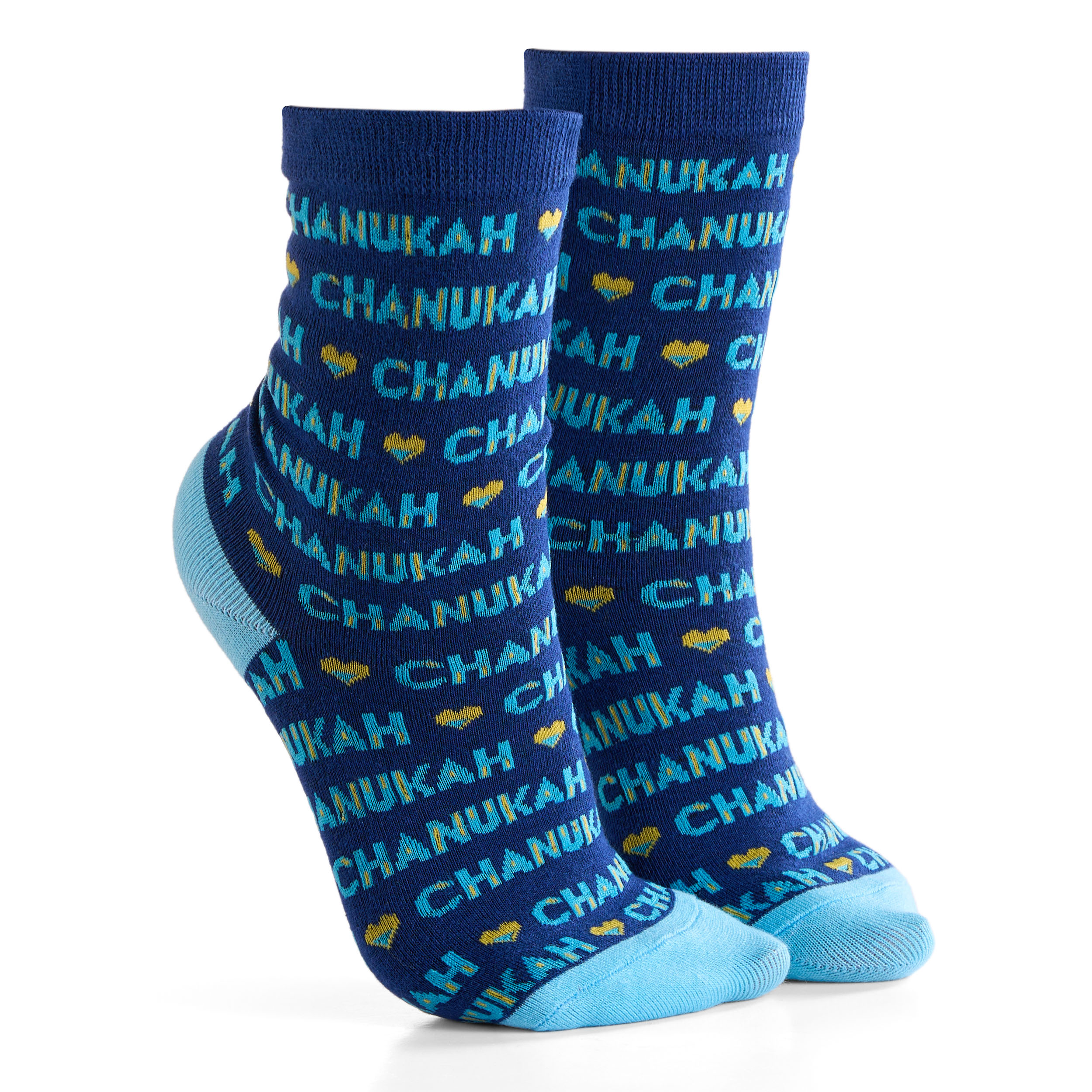 "I LOVE CHANUKAH" SOCKS, COTTON BLEND, YOUTH CREW, CARDED