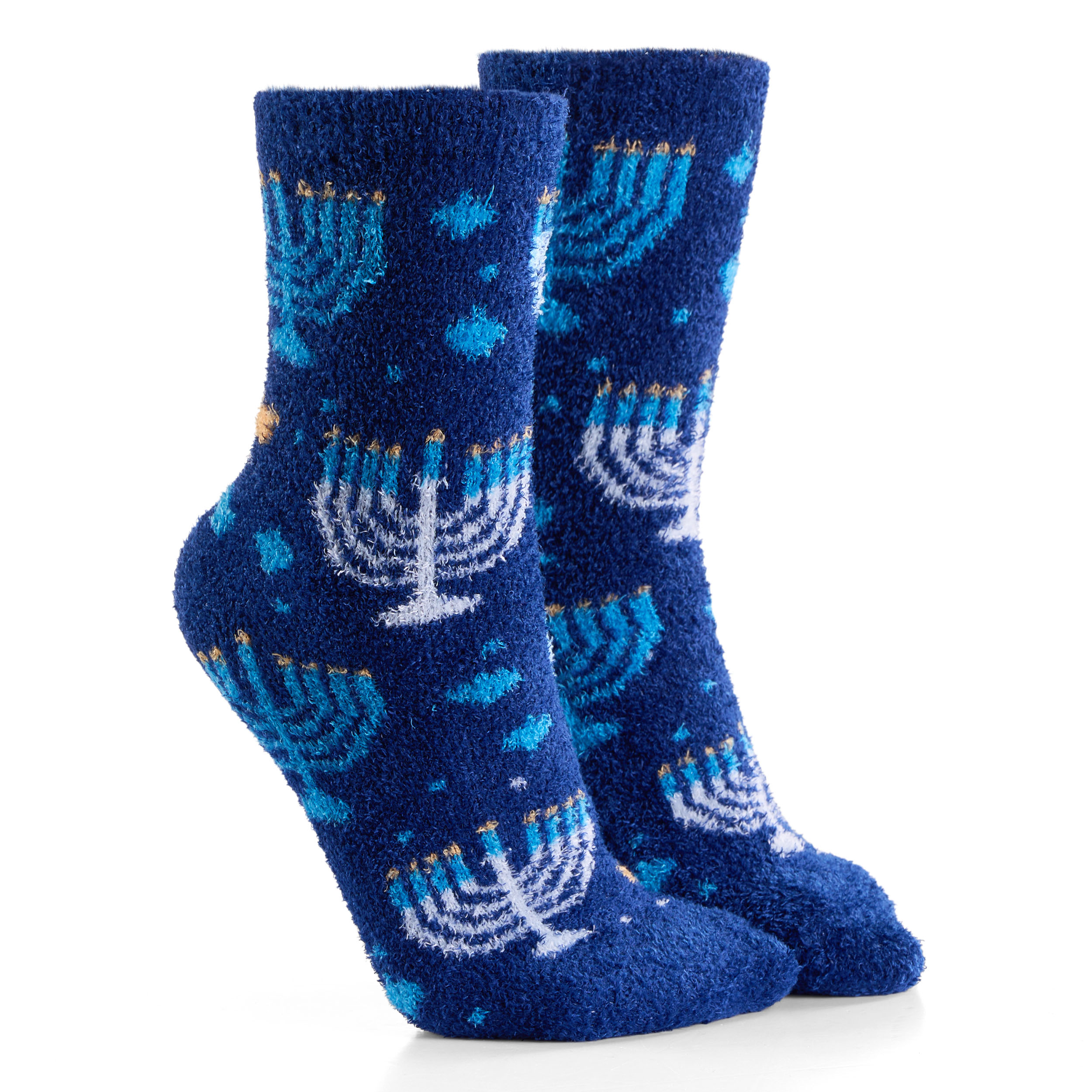 MENORAH YOUTH COZY SLIPPER SOCKS, POLY, CARDED