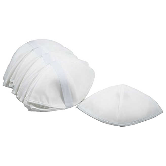 Unlined Rayon Shul Kippahs - White/gross
