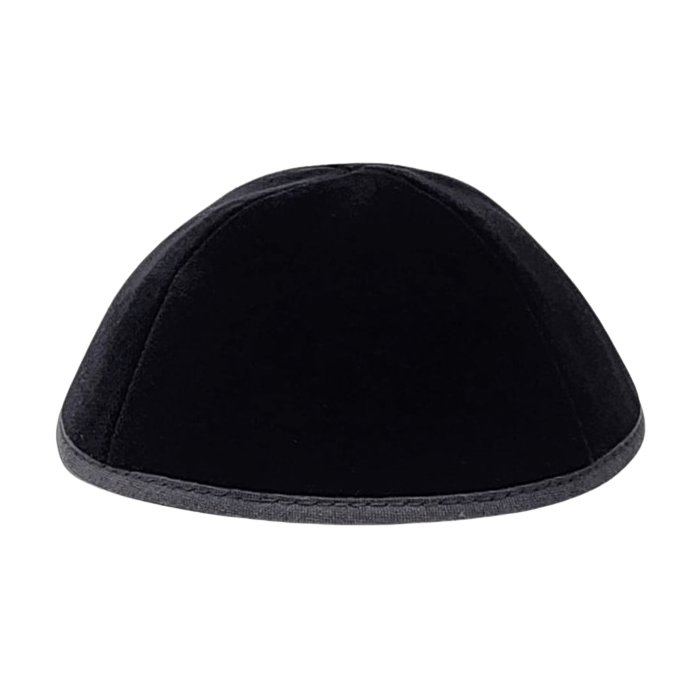 Black 4 Part Velvet Kippah - Size 5