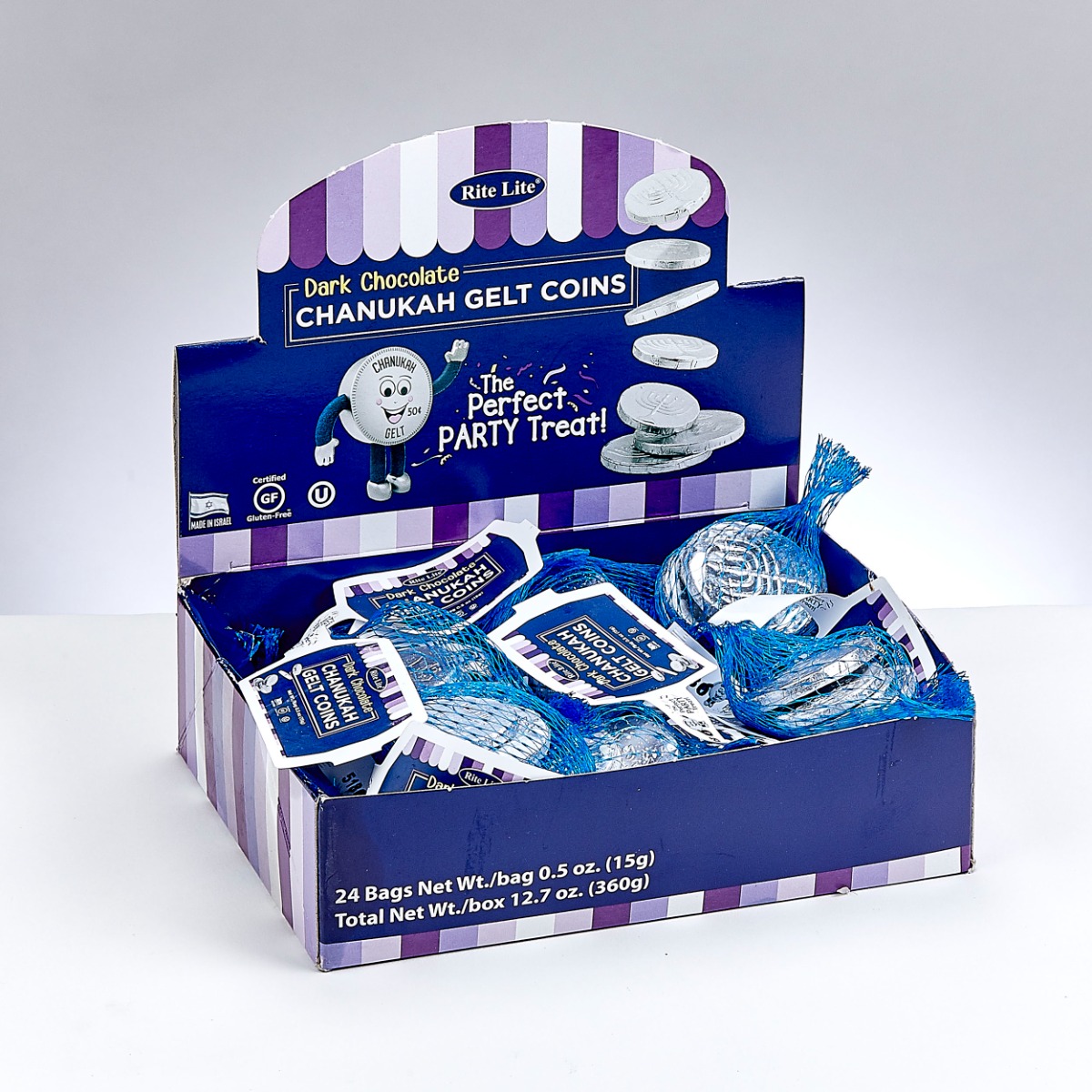 Chanukah Gelt Dark Chocolate Coins: Pareve - Single Bag -Perfect For Hanukkah