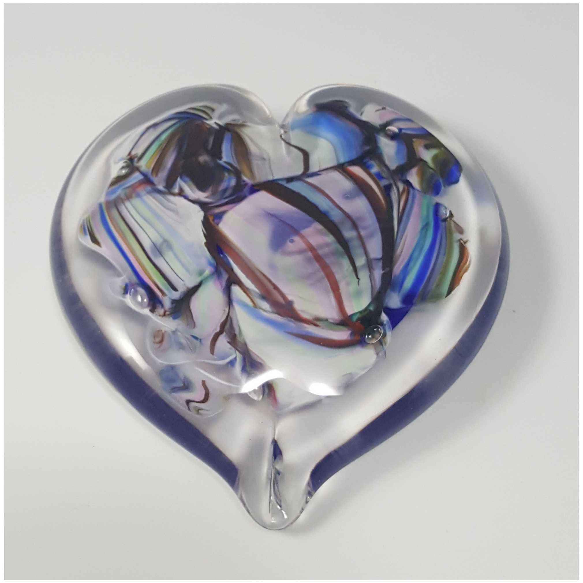 Wedding Glass Keepsake Heart Shaped Paperweight