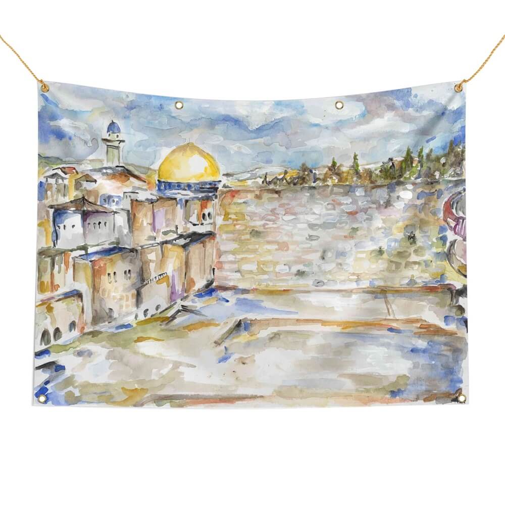 Tzion Western Wall Sukkah Tapestry