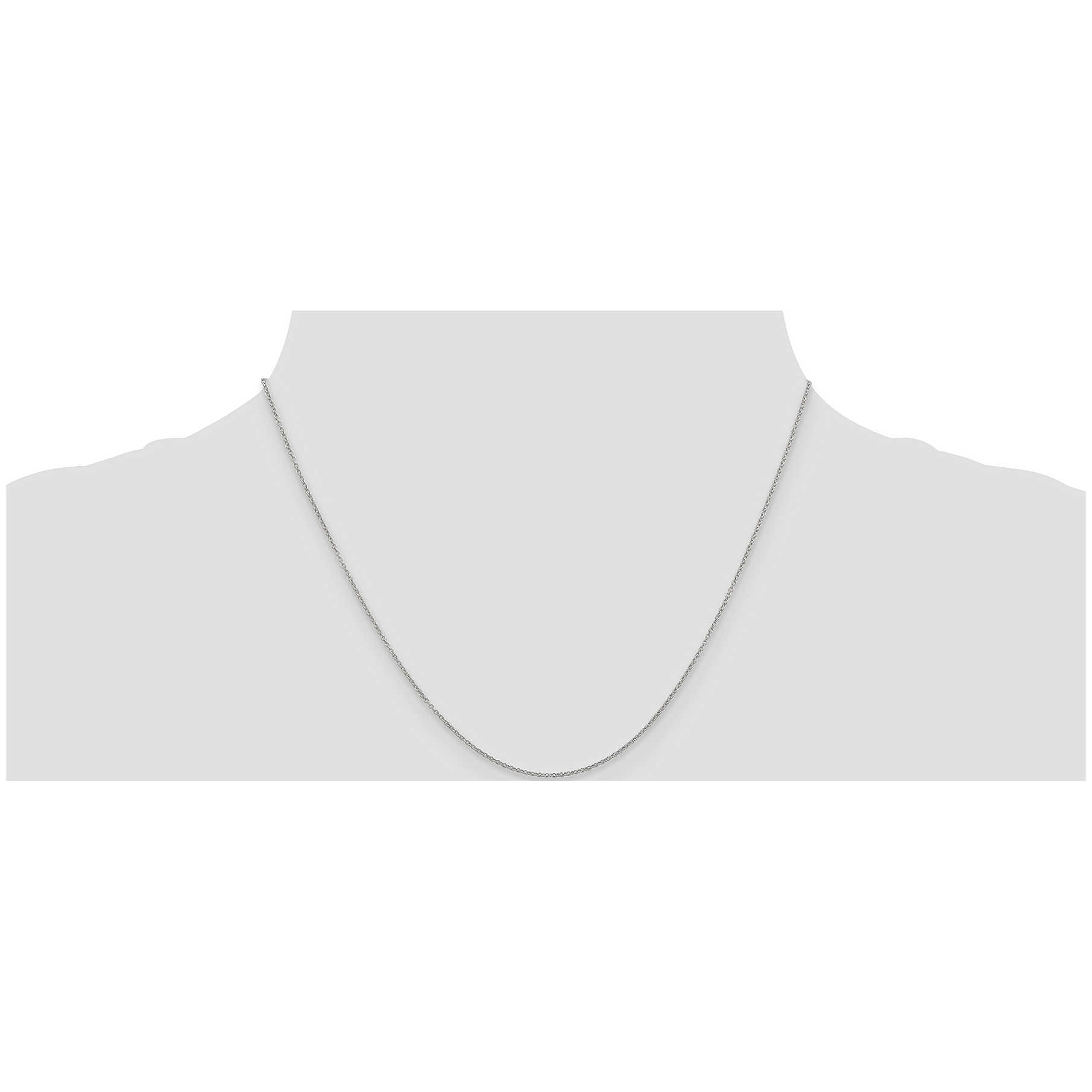 14K White Gold 18-Inch Cable Necklace Chain