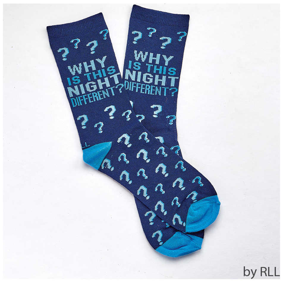 Why Is This Night Different Passover Adult Crew Socks -Perfect For Passover