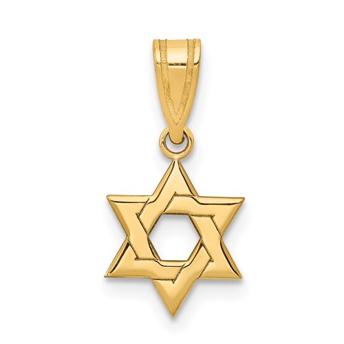 14K Yellow Gold Interlocking Star Of David Pendant - Small