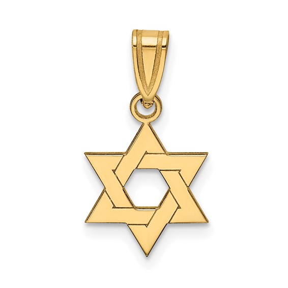 14K Yellow Gold Interlocking Star Of David Pendant