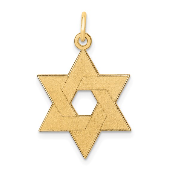 14K Yellow Gold Laser-Etched Star Of David Pendant