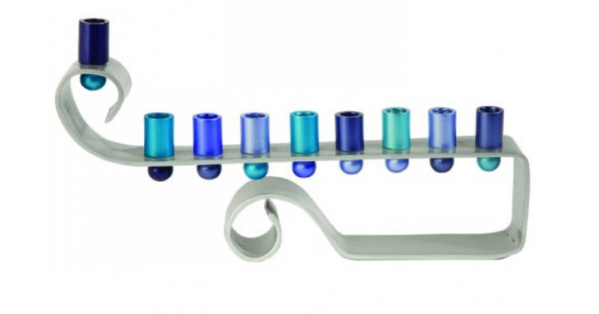 Curly Anodized Menorah